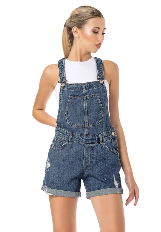 redbridge-hosen-latzhose-blau-30w-jeans-overall-stretch image 1