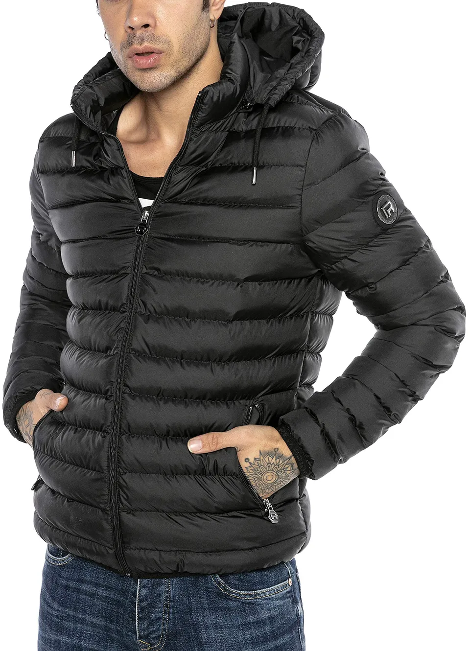 redbridge-lightweight-bubble-bomberjacke-herren-steppjacke-schwarz image 1