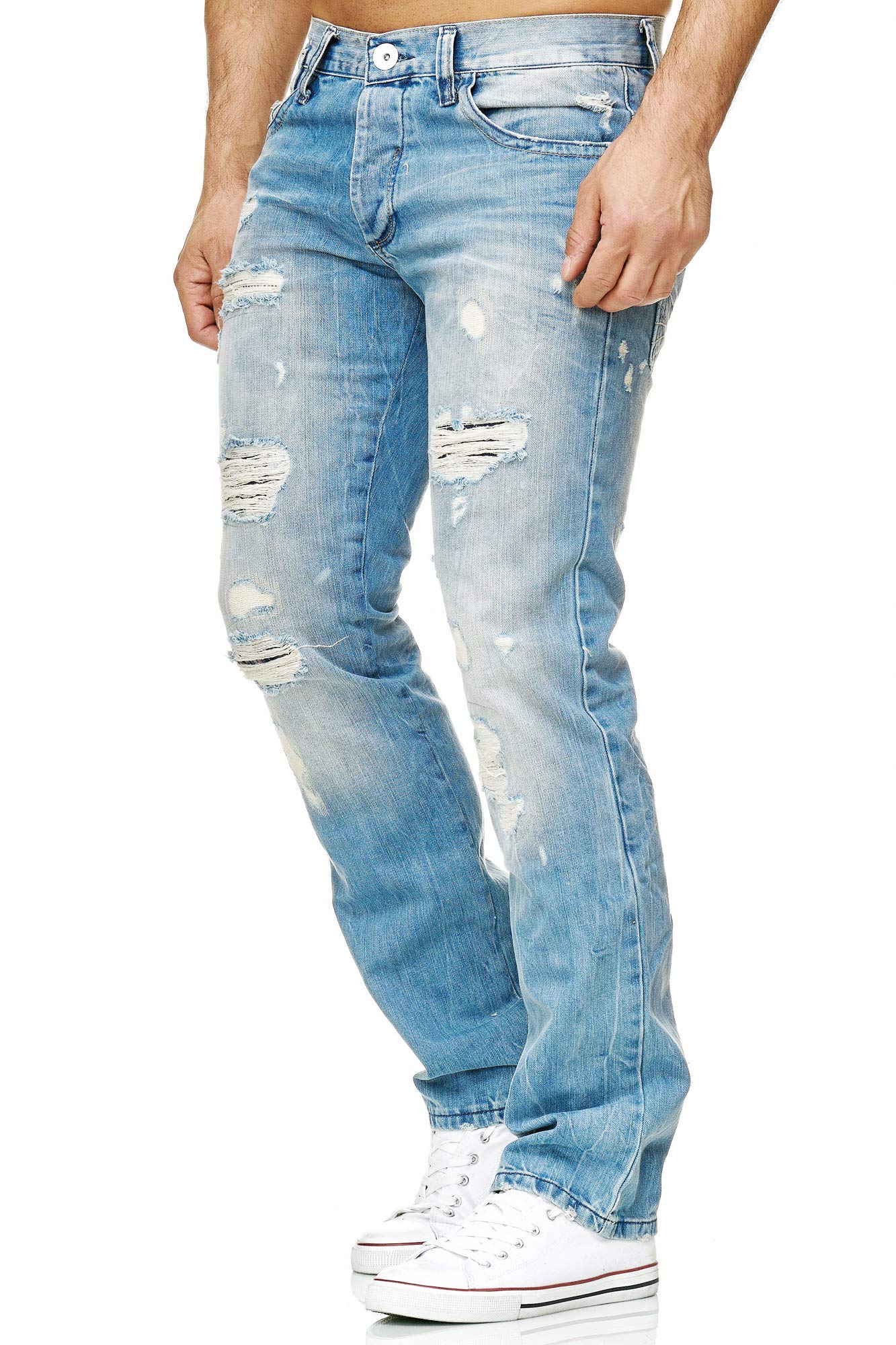 redbridge-jeans-regular-fit-herren-blau-used-look-rb-157-w32-l32 image 5