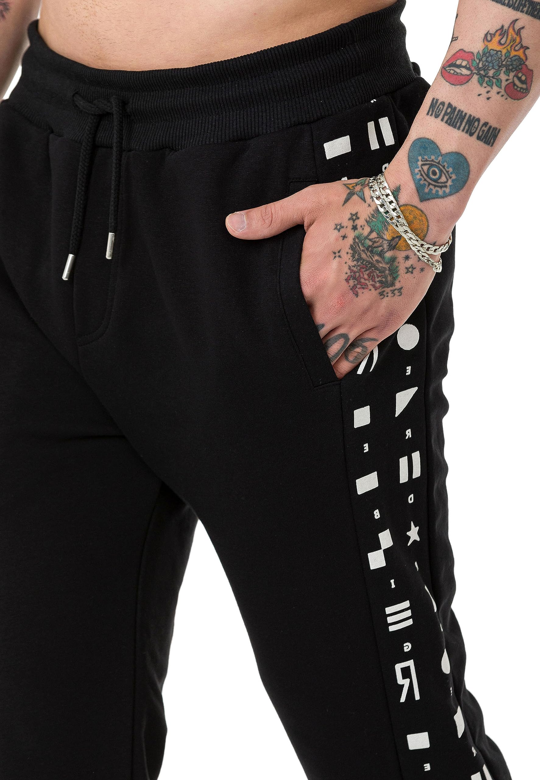 redbridge-jogginganzug-herren-muster-kapuzenjacke-hose-schwarz image 6
