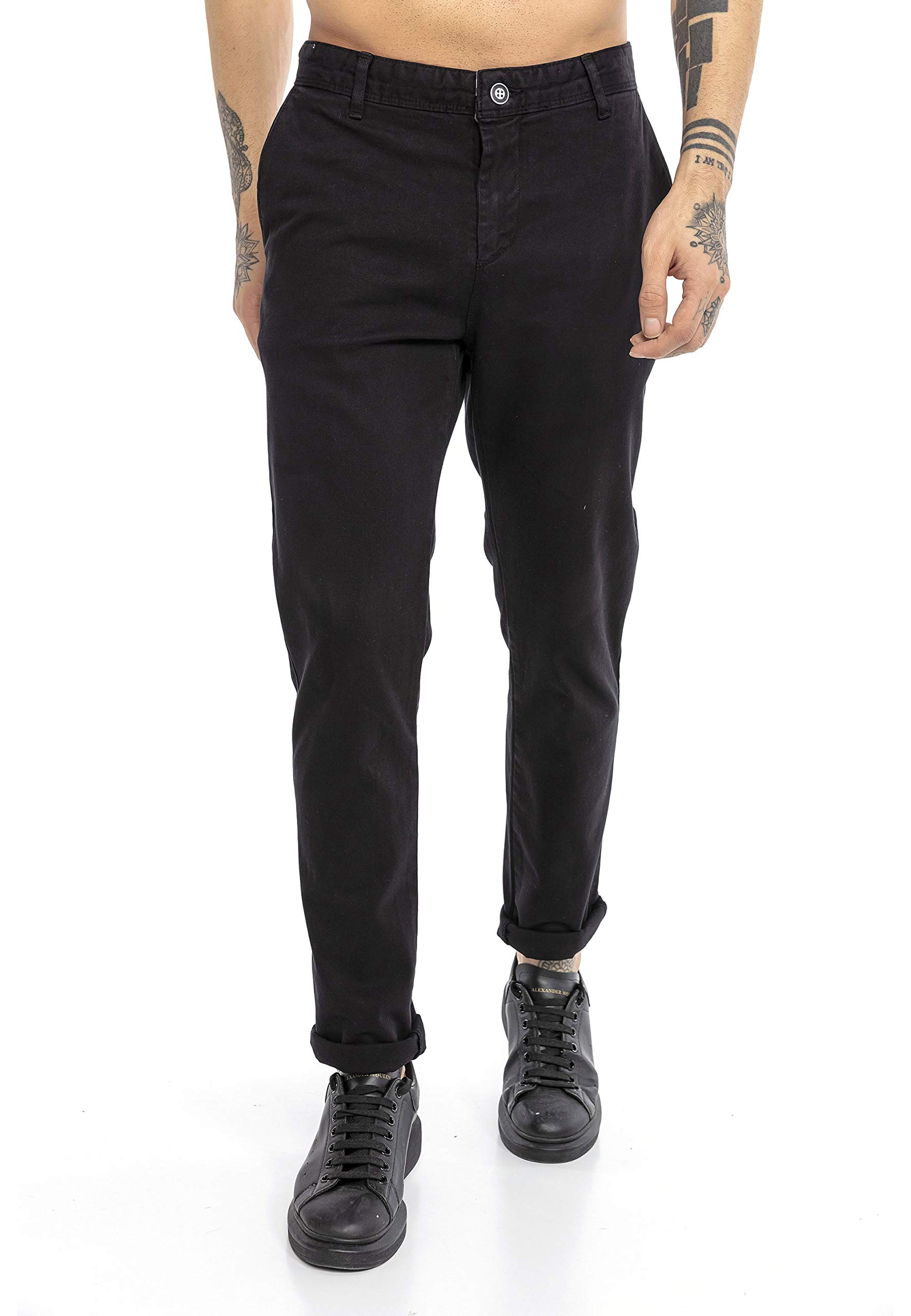 redbridge-hosen-chino-pants-straight-leg-chinohose-schwarz image 8