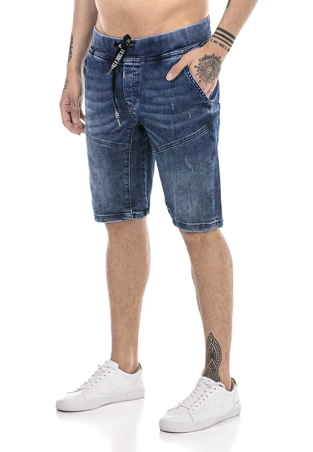 redbridge-shorts-used-look-jeansshorts-weicher-bund image 1