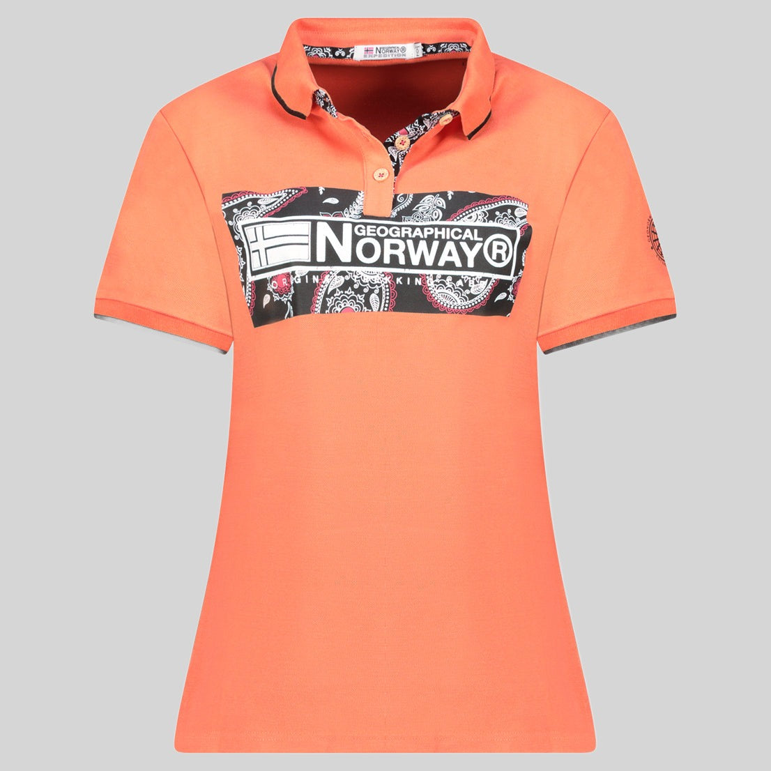 geographical-norway-kesley-damen-polo-koralle-kurzarm-baumwolle image 2