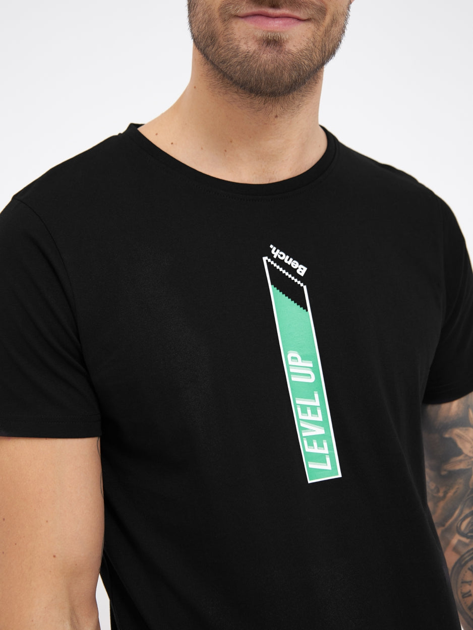 bench-level-t-shirt-black-herren-bio-baumwolle image 4