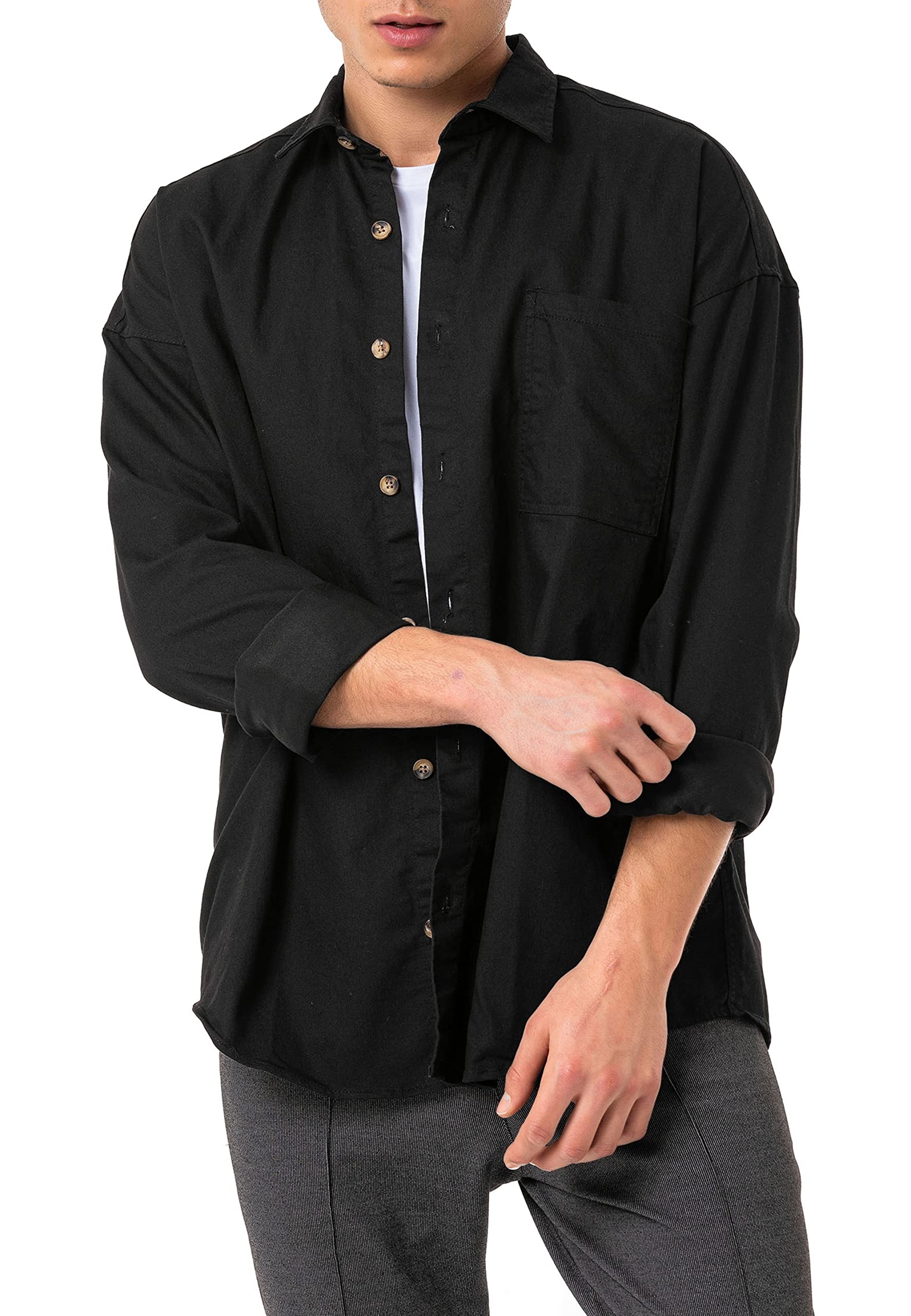 redbridge-jeanshemd-denim-herren-schwarz-baumwolle image 3