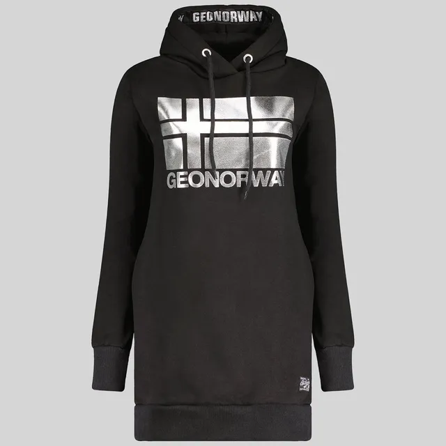 geographical-norway-fabienne-sweatkleid-schwarz-hoodiekleid-kapuze image 1