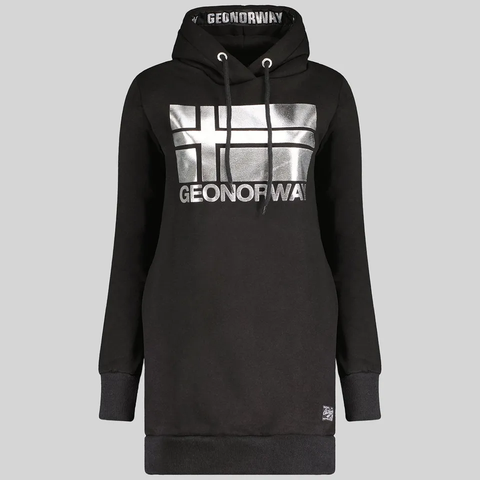geographical-norway-fabienne-sweatkleid-schwarz-hoodiekleid-kapuze image 1
