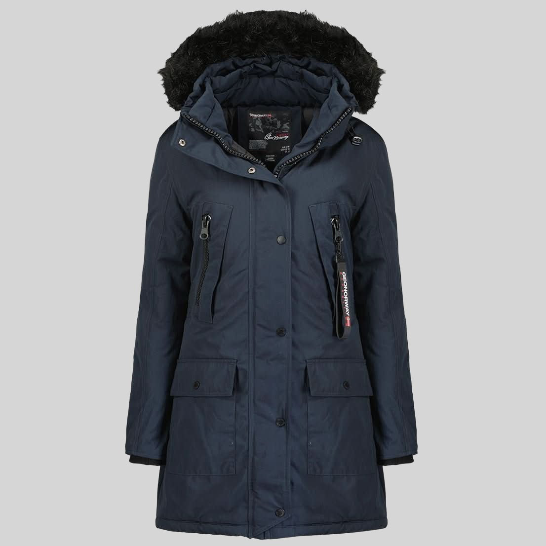 geographical-norway-corta-parka-damen-marine-mit-fellkapuze image 1