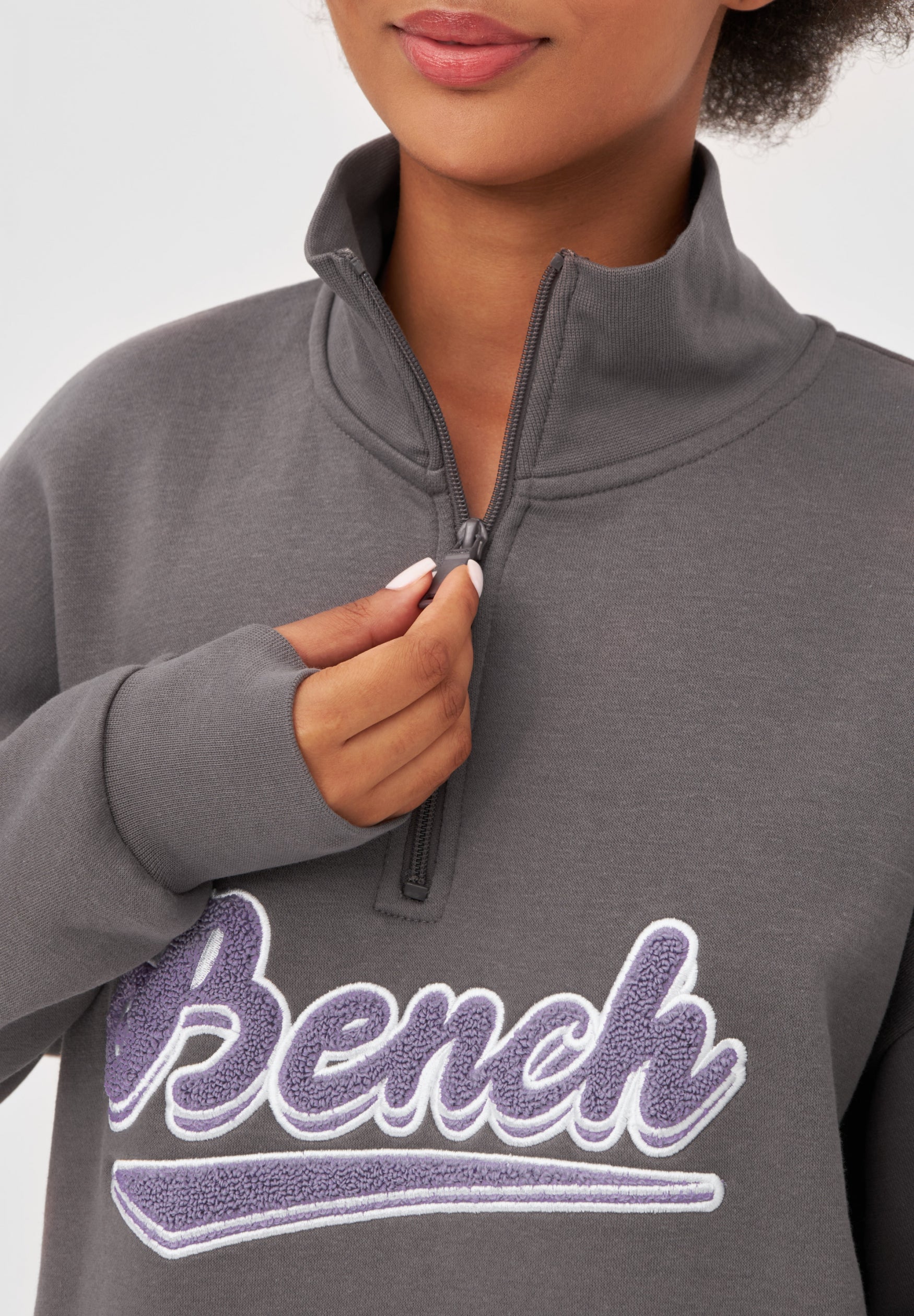 bench-andreera-sweatshirt-damen-charcoal-half-zip image 4