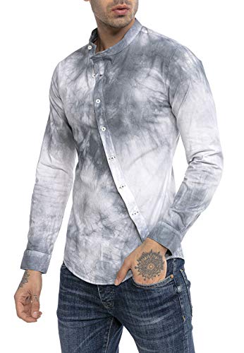 redbridge-hemd-freizeithemd-slim-fit-batik-grau-l image 6