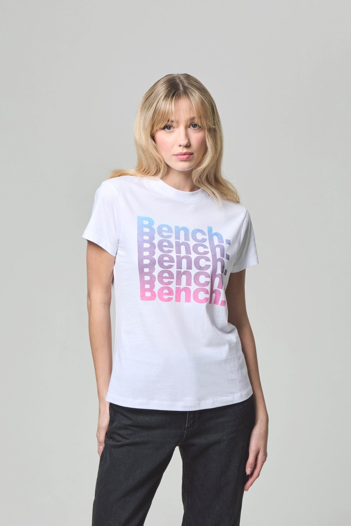 bench-trixe-damen-t-shirt-white-logoprint image 2