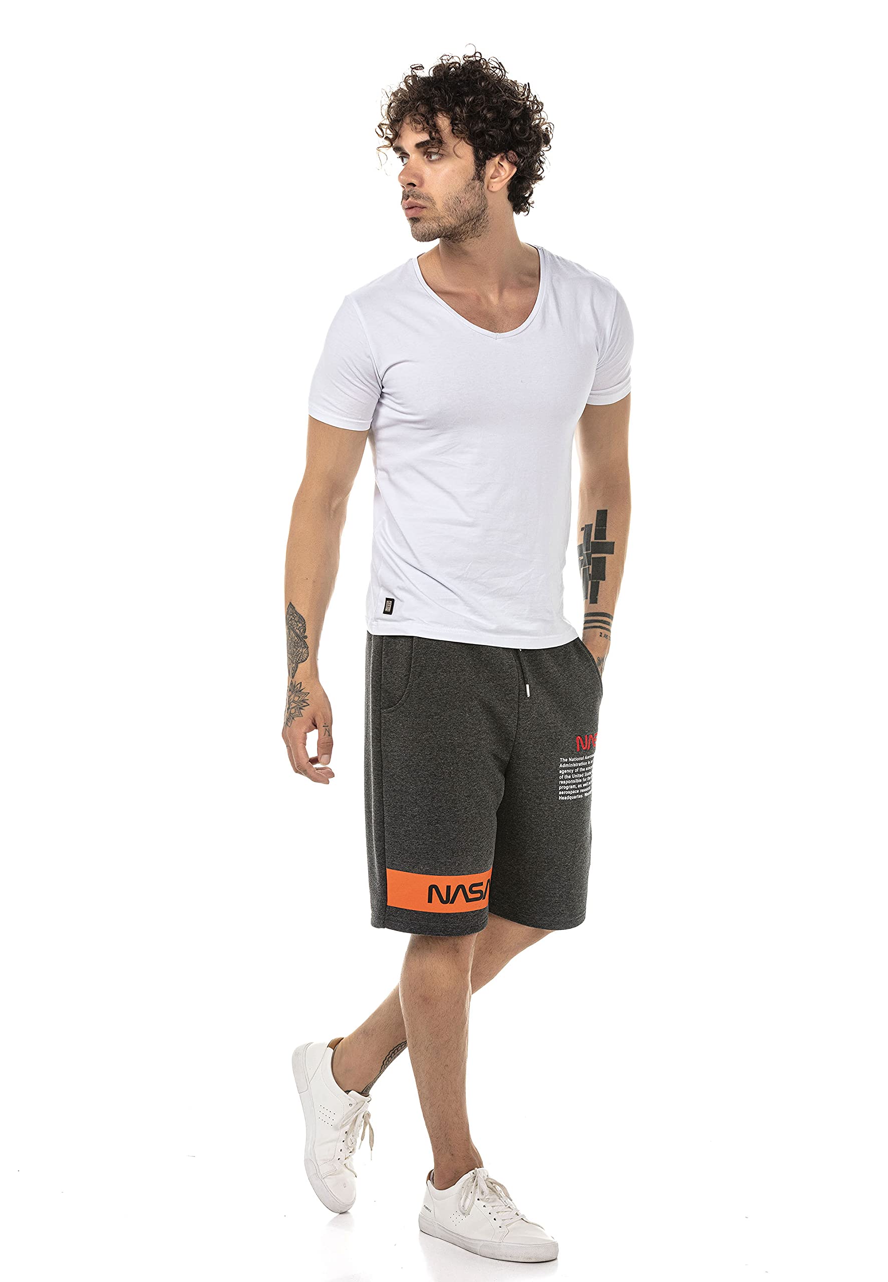 redbridge-shorts-herren-nasa-sweatshorts-kurz-anthrazit-baumwolle image 5