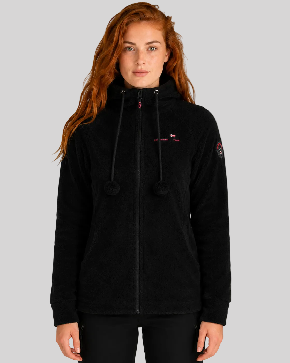 geographical-norway-tilda-damen-fleecejacke-hellgrau-mit-kapuze image 6