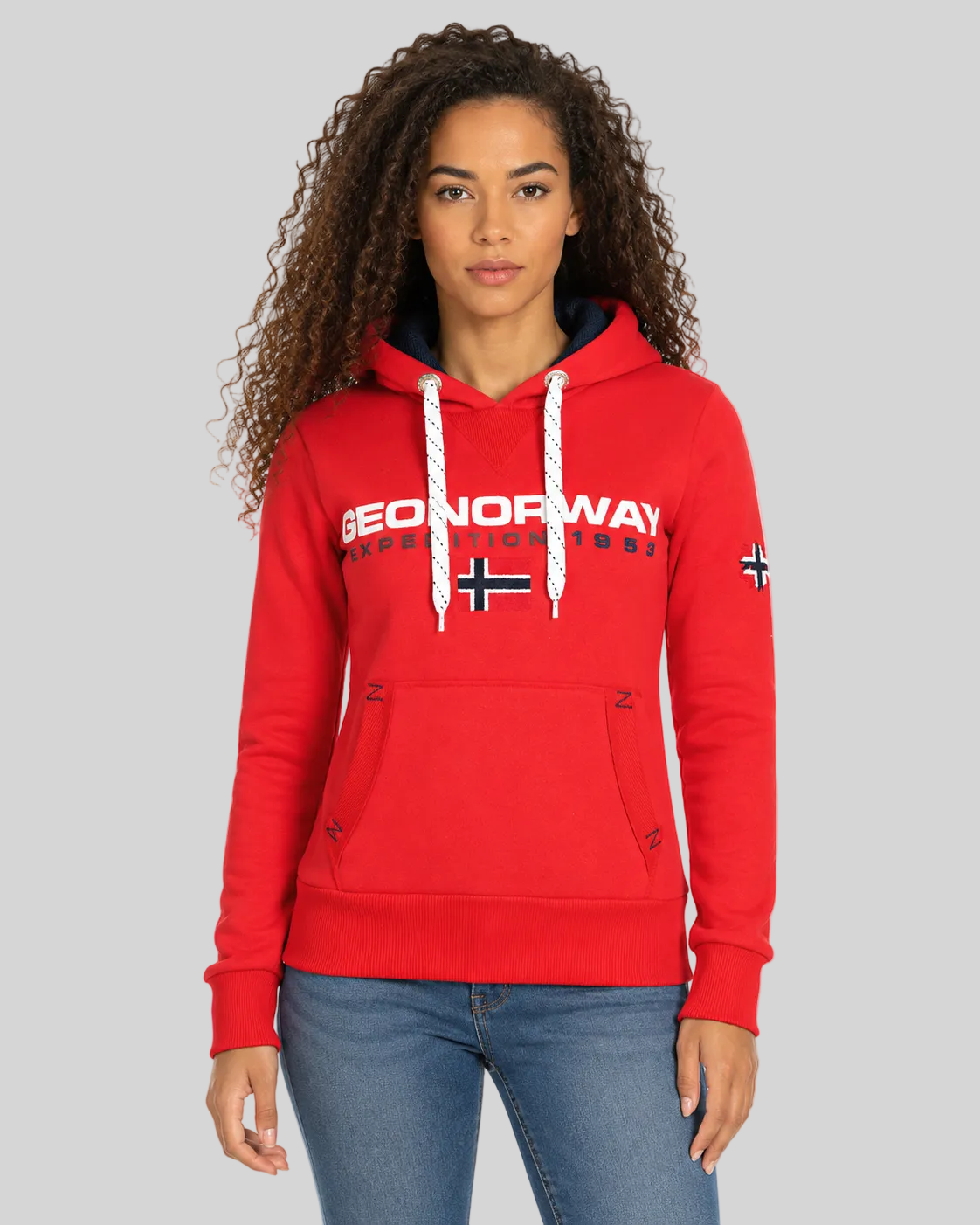 geographical-norway-goliver-sweatshirt-damen-mit-kapuze-rot image 1