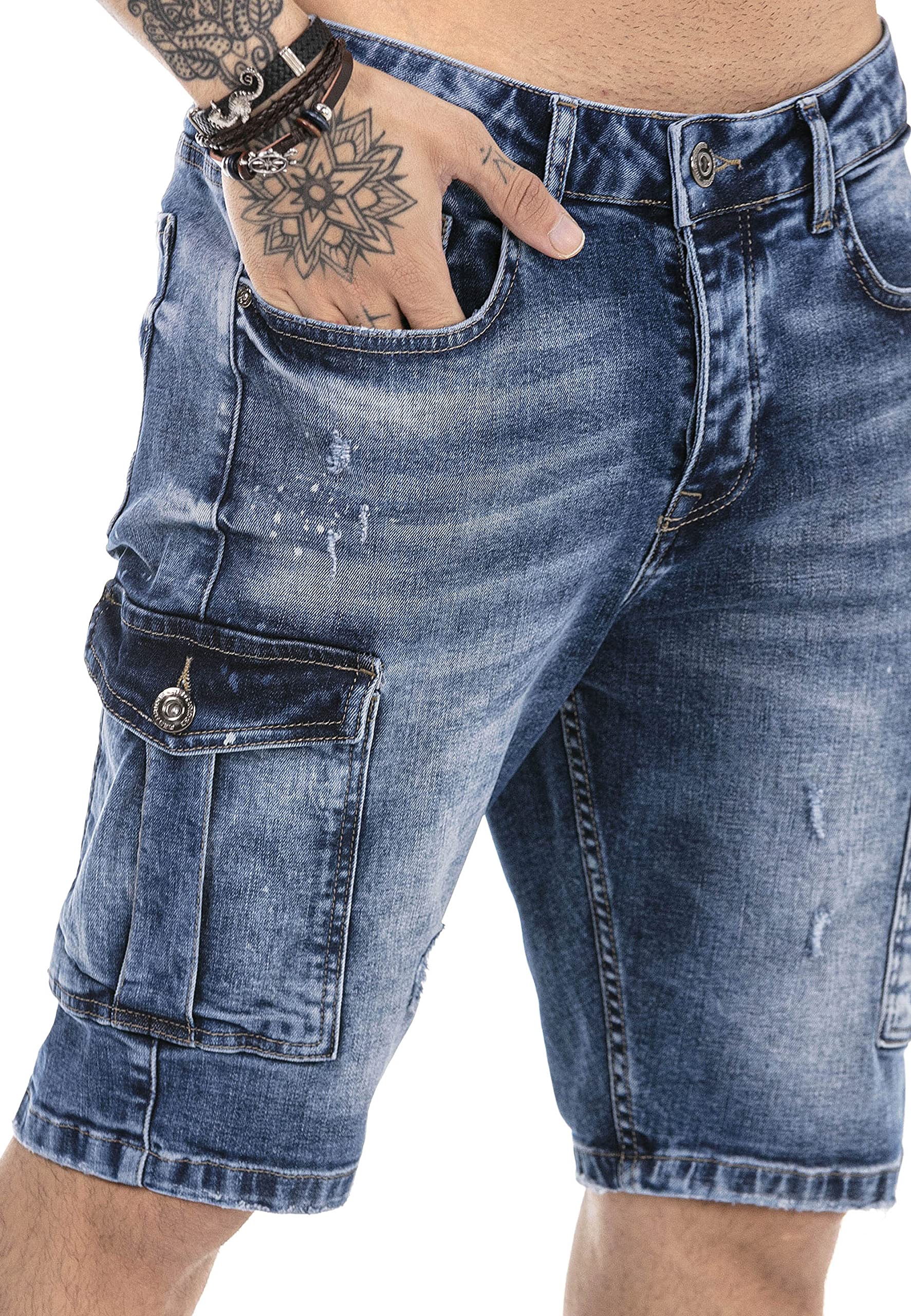 redbridge-jeans-shorts-herren-denim-cargo-used-look image 6