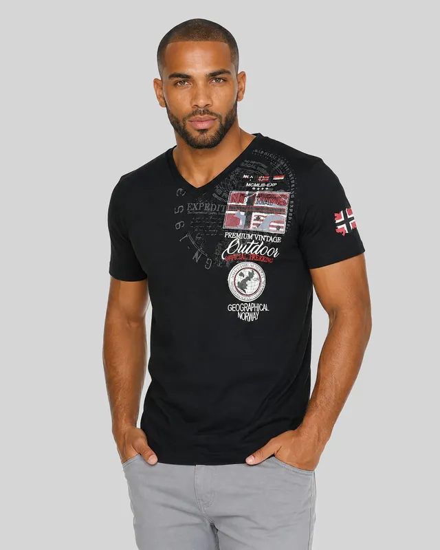 geographical-norway-jotham-t-shirt-herren-schwarz-v-ausschnitt image 1
