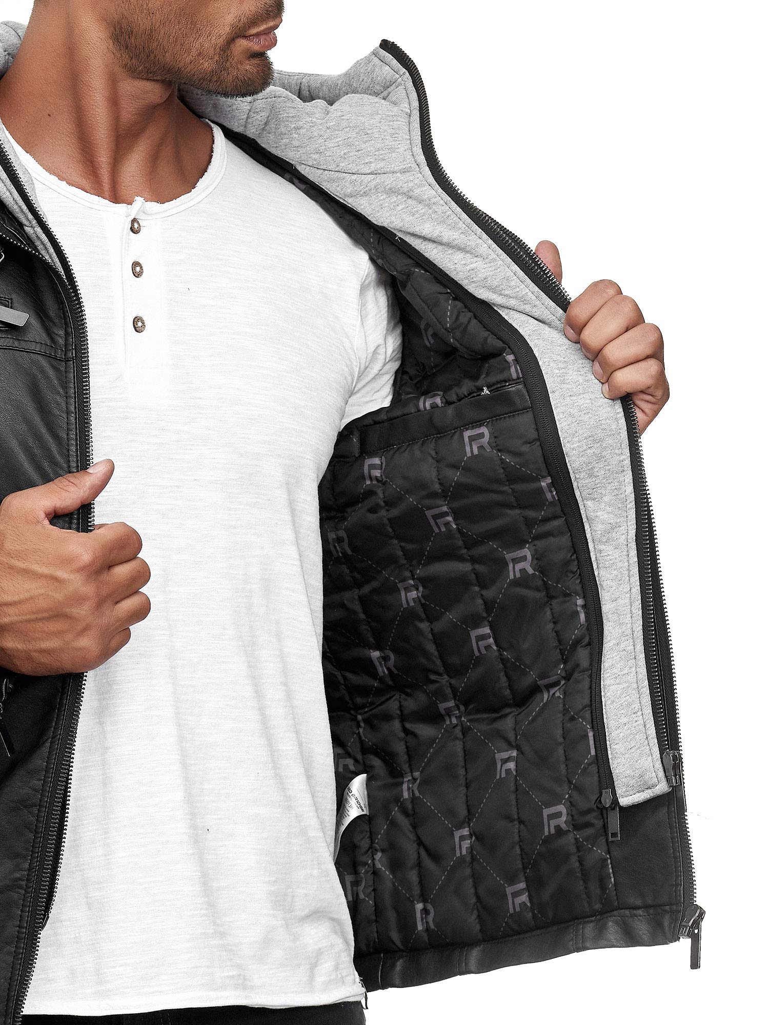 redbridge-bikerjacke-kunstleder-kapuze-schwarz-l image 4