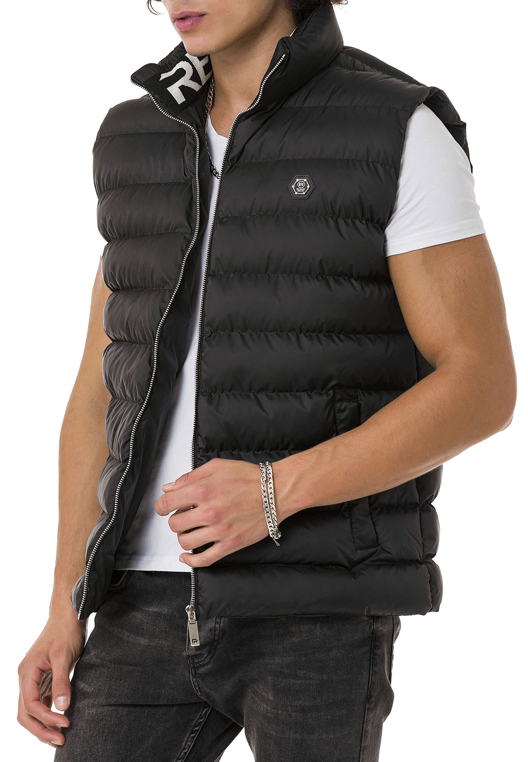 redbridge-weste-herren-stehkragen-big-bubble-schwarz image 2