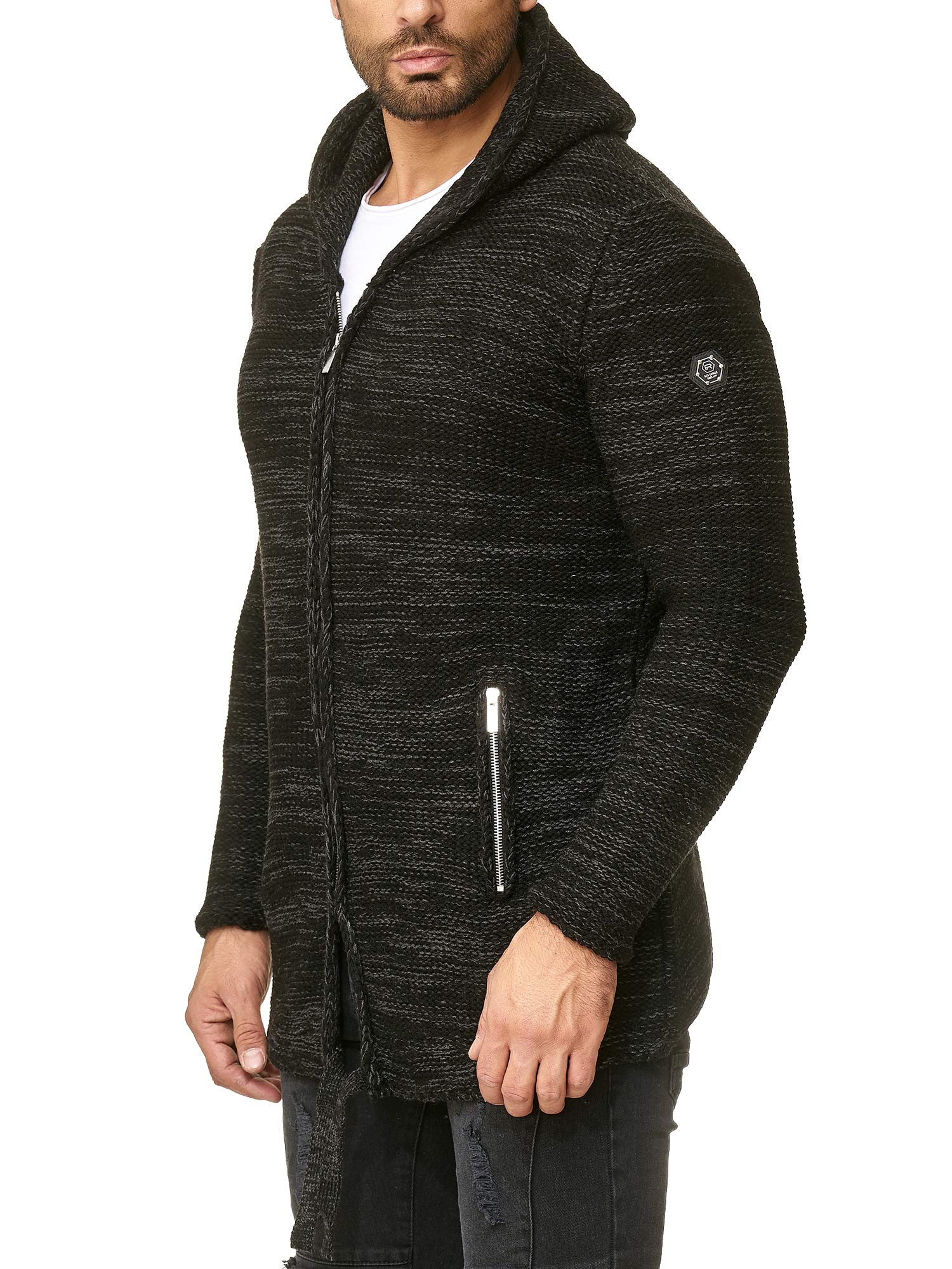 redbridge-rough-m3632-strickjacke-kapuze-herren-l-grau image 4