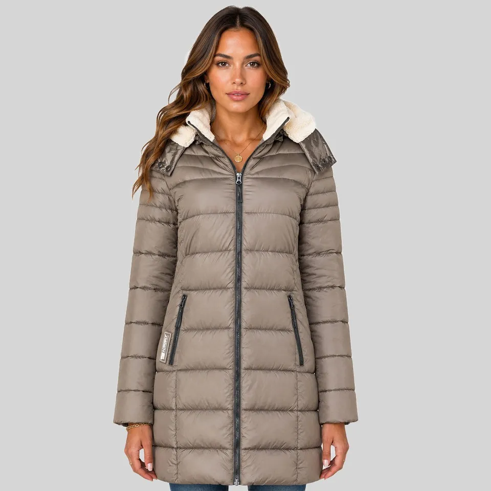 geographical-norway-carenne-parka-damen-taupe-lang-kapuze image 1