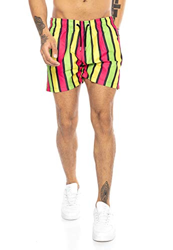 redbridge-shorts-herren-badehose-neon-stripes-gelb-l image 8