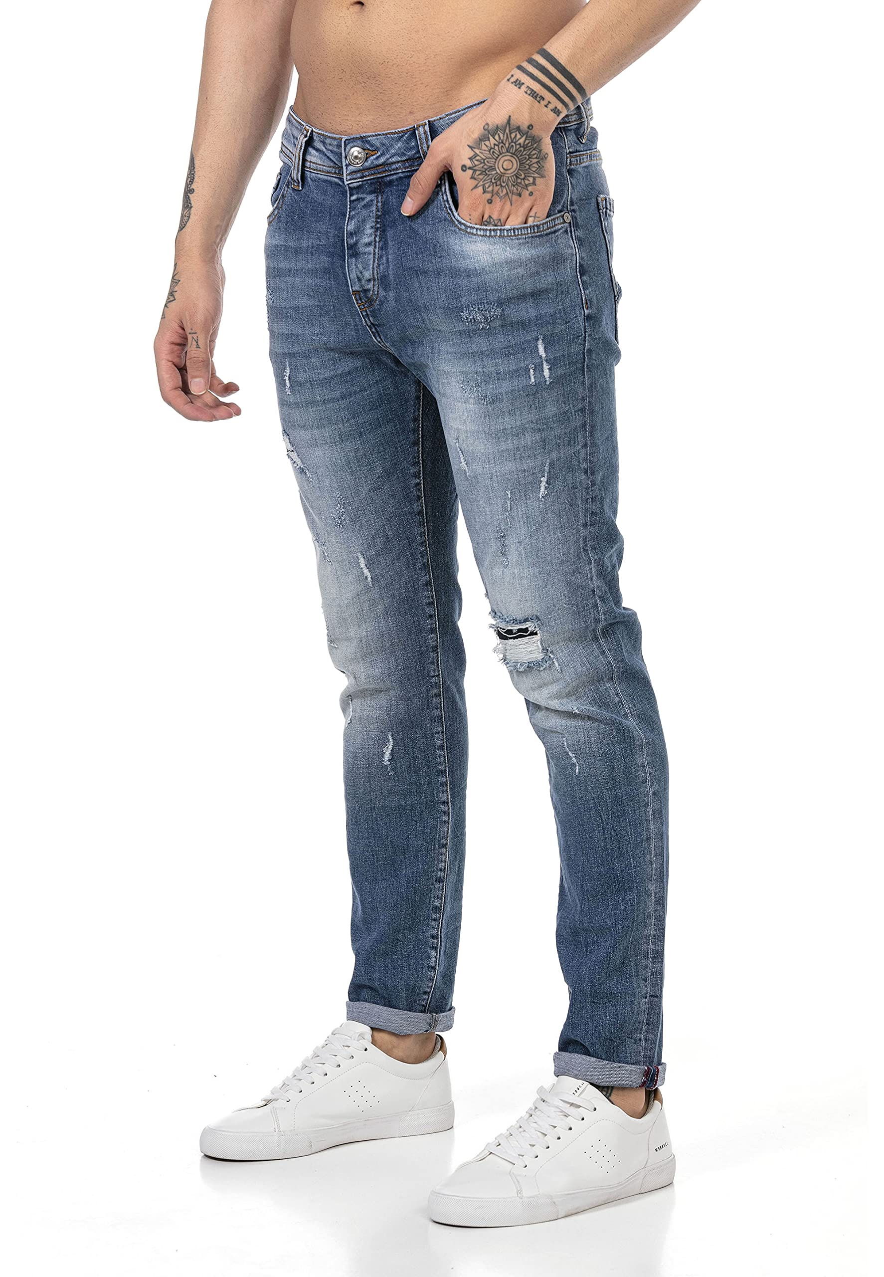 redbridge-jeans-used-look-herren-jeans-blau-destroyed image 3