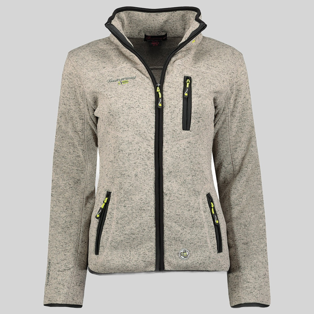 geographical-norway-teden-damen-fleecejacke-hellgrau-mit-brusttasche image 5