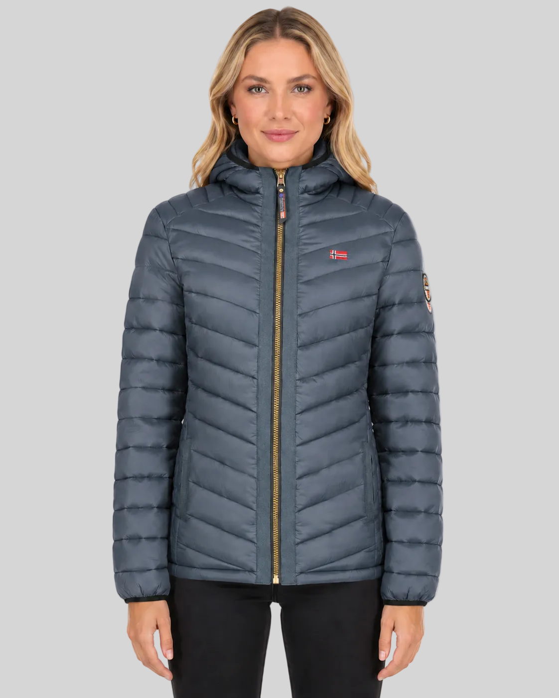geographical-norway-carliti-hood-damen-steppjacke-mit-kapuze-schwarz-s image 1