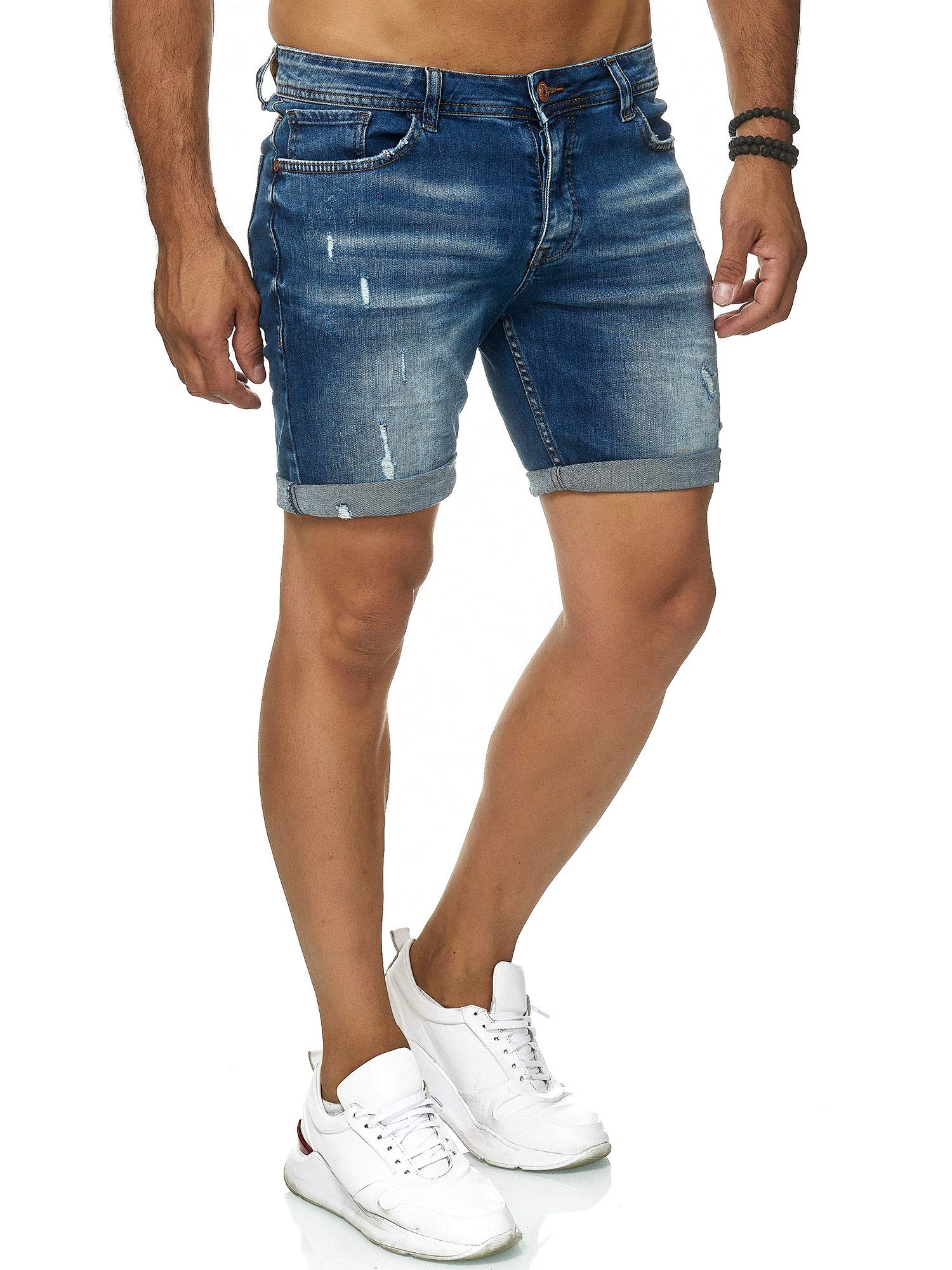 redbridge-jeans-shorts-herren-blau-denim-bermudas-destroyed image 3