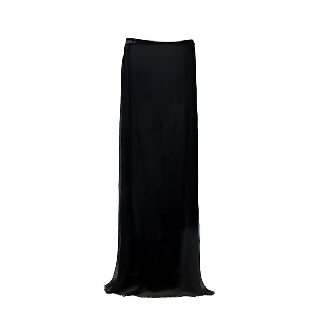 milk-of-lime-garments-sheer-wrap-skirt-wickelrock-carbon image 1