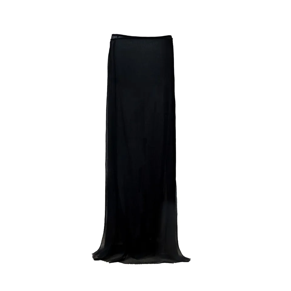 milk-of-lime-garments-sheer-wrap-skirt-wickelrock-carbon image 1