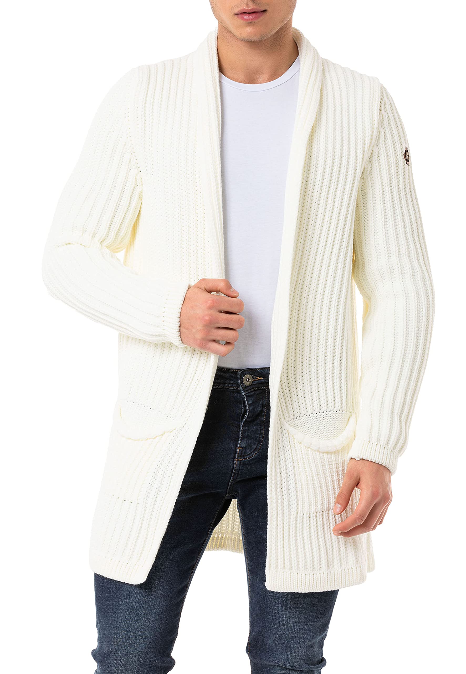 redbridge-cardigan-strickjacke-herren-long-cut-knopf image 1