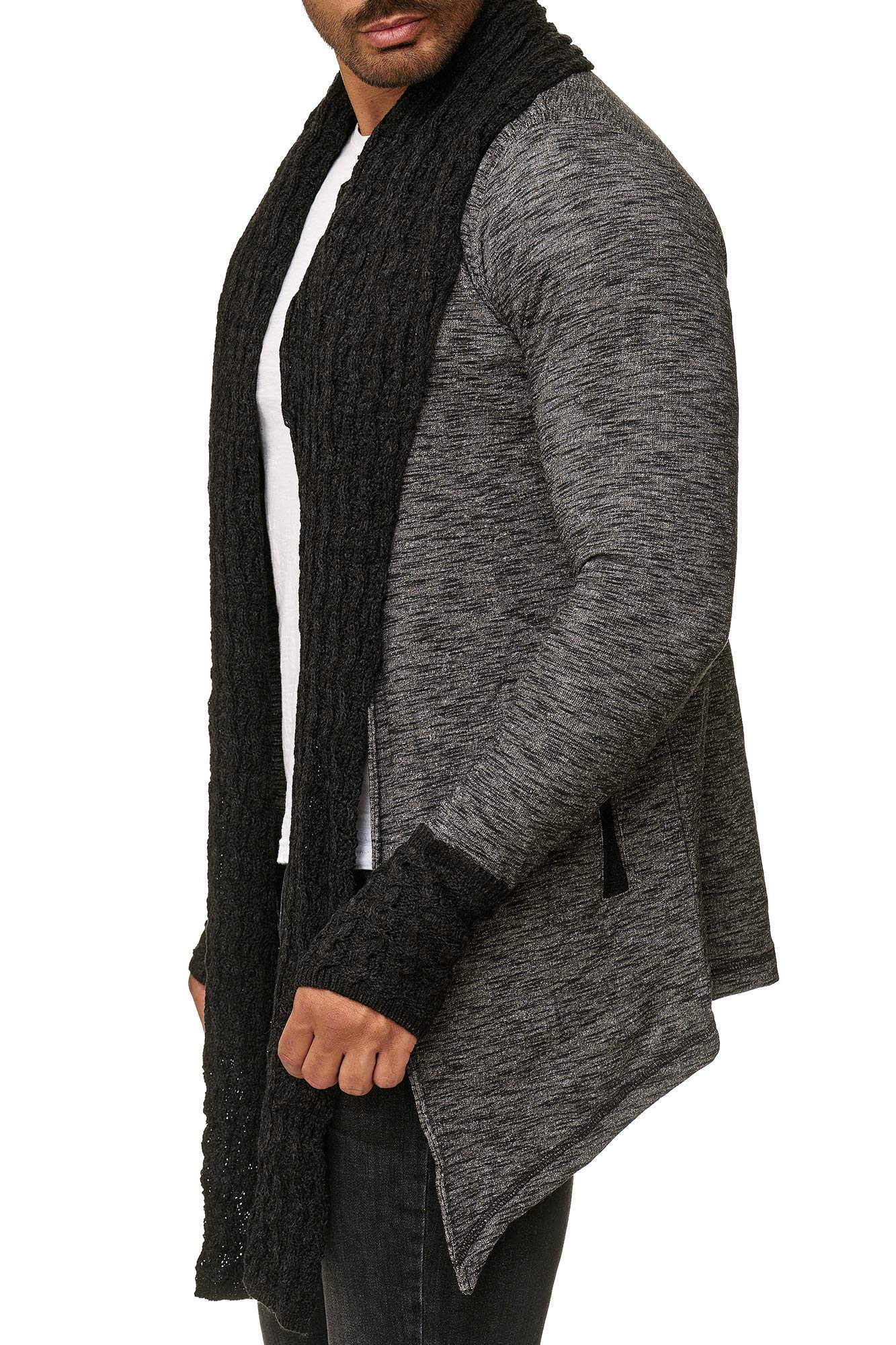 redbridge-cardigans-strickjacke-schalkragen-schwarz-s-melange image 3