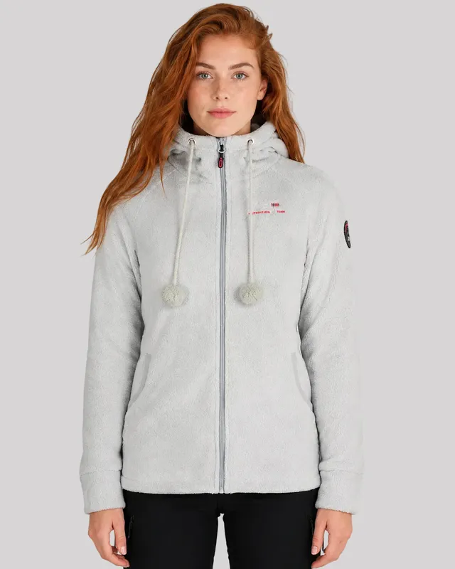 geographical-norway-tilda-damen-fleecejacke-hellgrau-mit-kapuze image 1