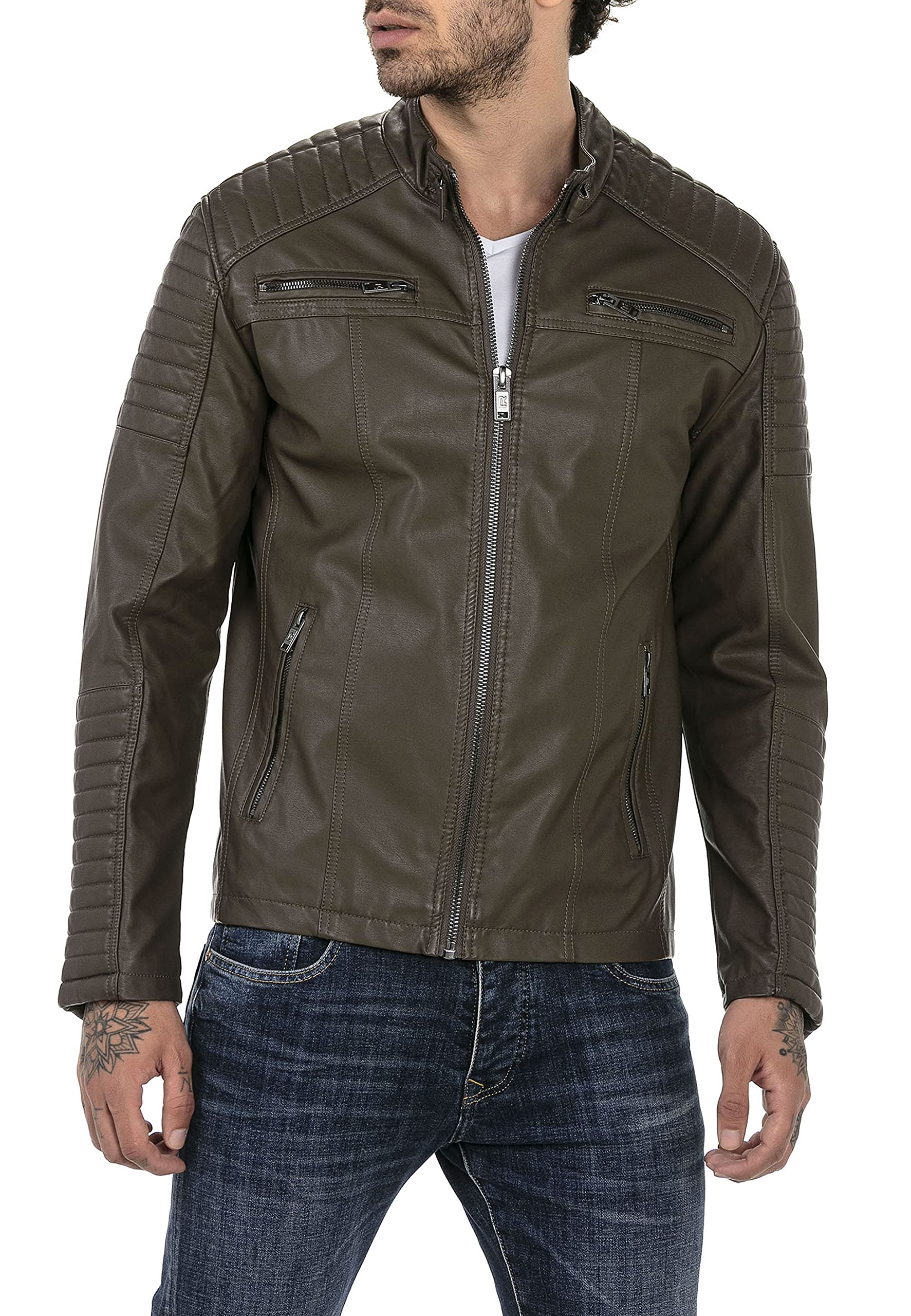 redbridge-bikerjacke-herren-schwarz-kunstleder-m6013 image 4