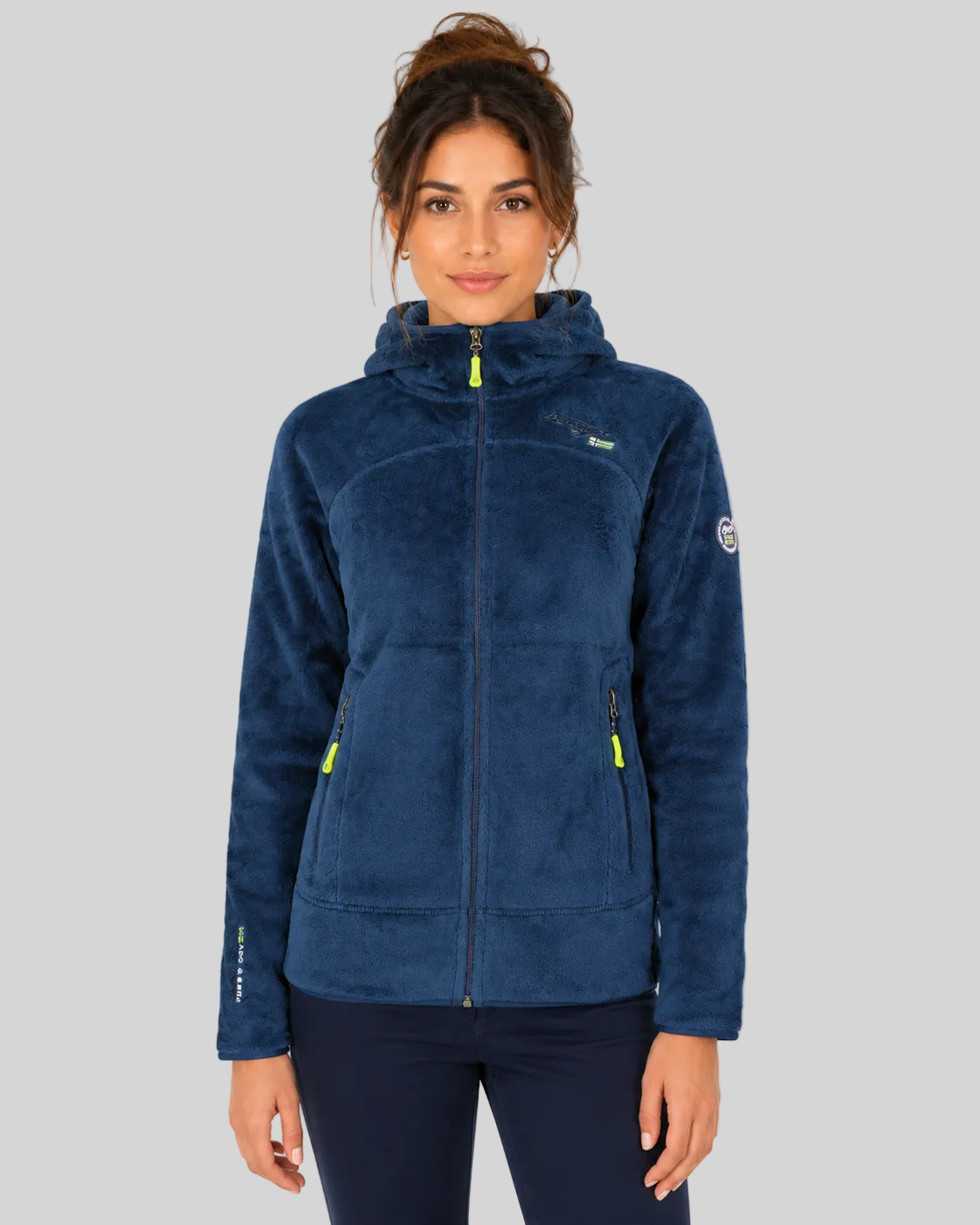 geographical-norway-upalood-fleecejacke-damen-marine-mit-kapuze image 1
