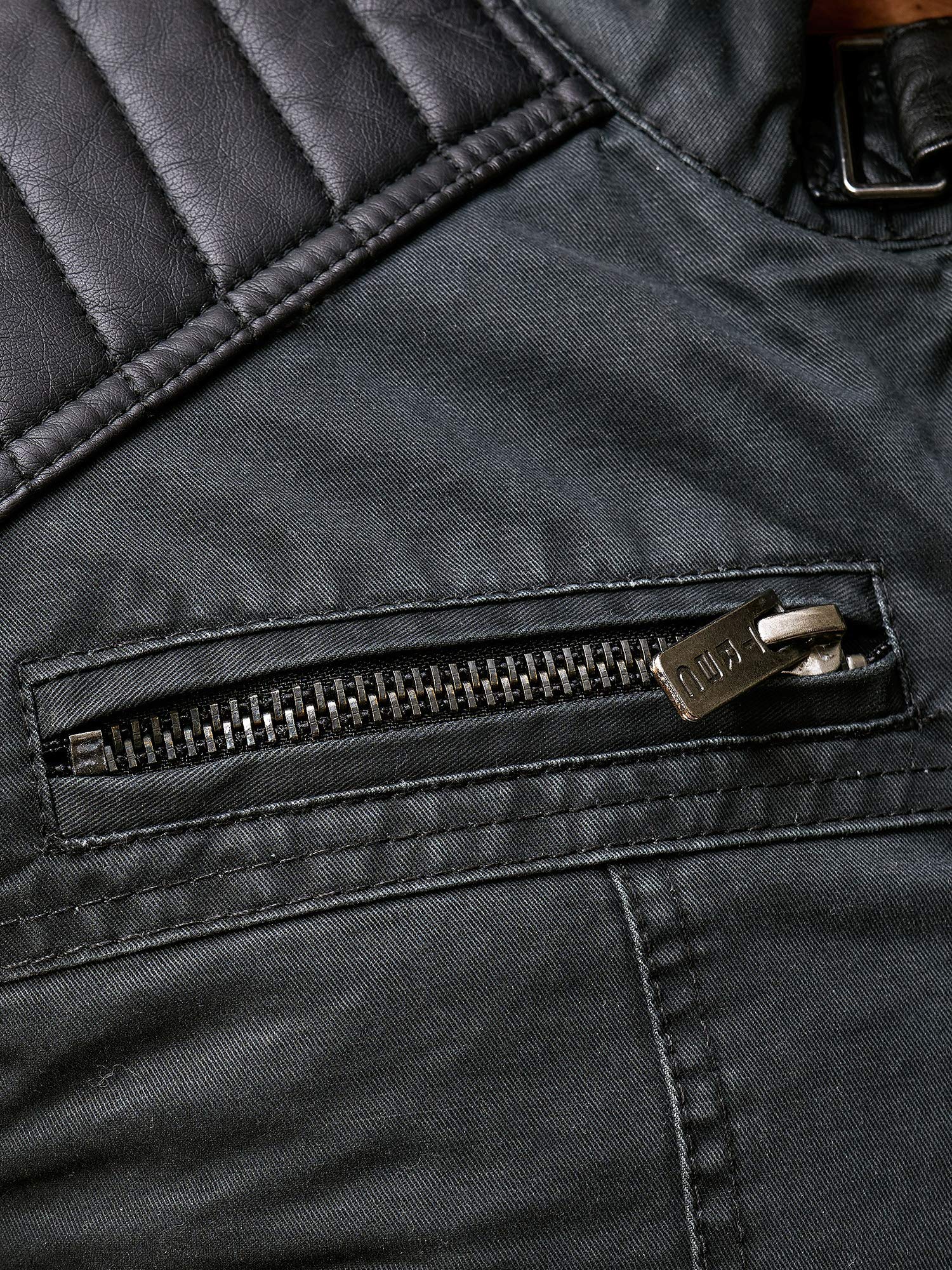 redbridge-bikerjacke-herren-kunstleder-stehkragen-schwarz-gesteppt image 5