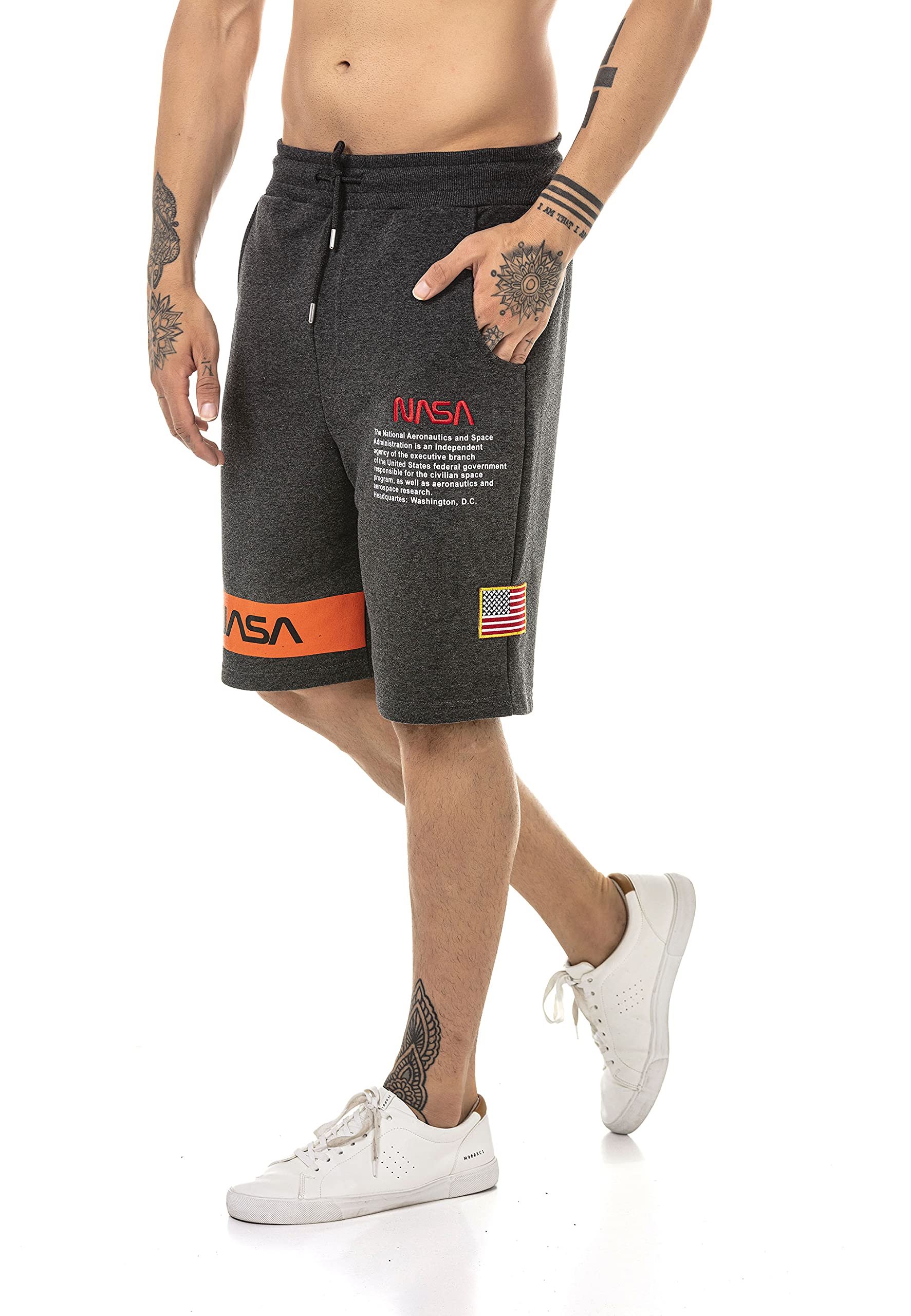 redbridge-shorts-herren-nasa-sweatshorts-kurz-anthrazit-baumwolle image 2