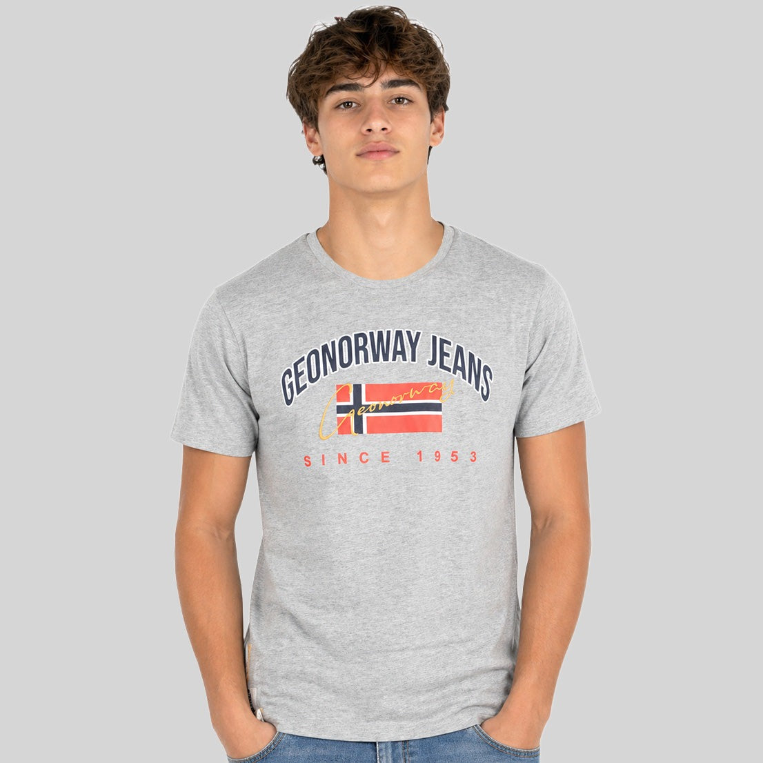 geographical-norway-jhagen-herren-t-shirt-hellgrau-kurzarm image 1