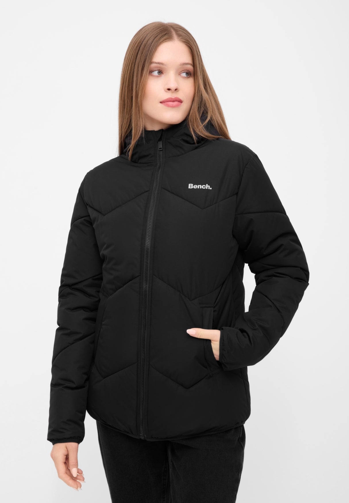 bench-kriya-damen-pufferjacke-schwarz-mit-kapuze image 2