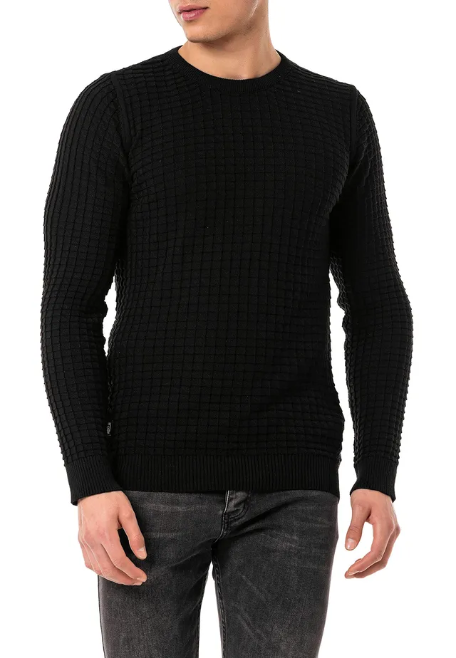 redbridge-strickpullover-herren-baumwolle-schwarz-wei image 1