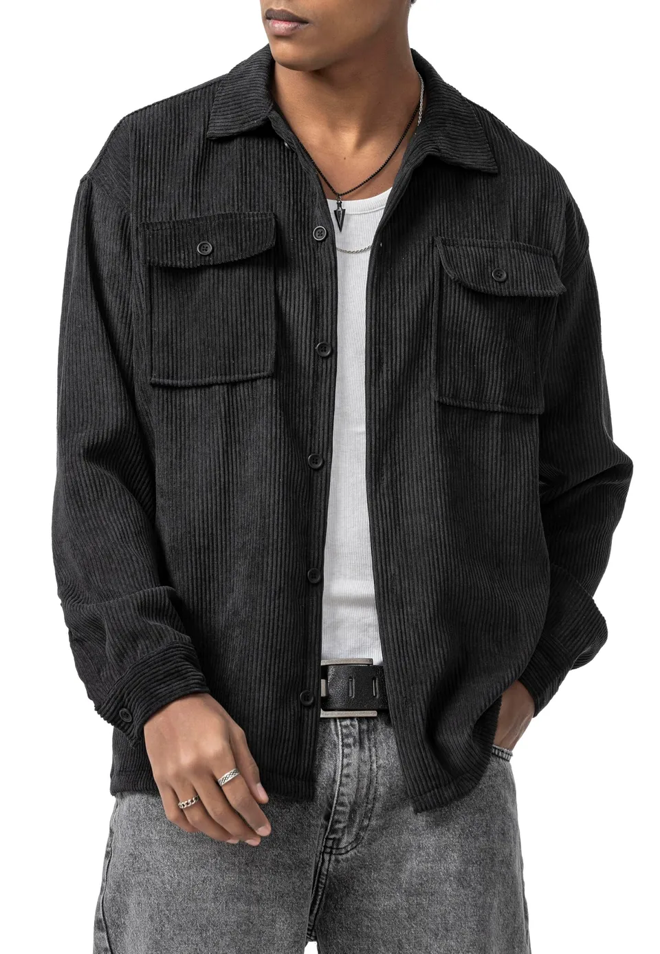 redbridge-tarz-cordhemd-overshirt-braun-mit-brusttaschen image 1