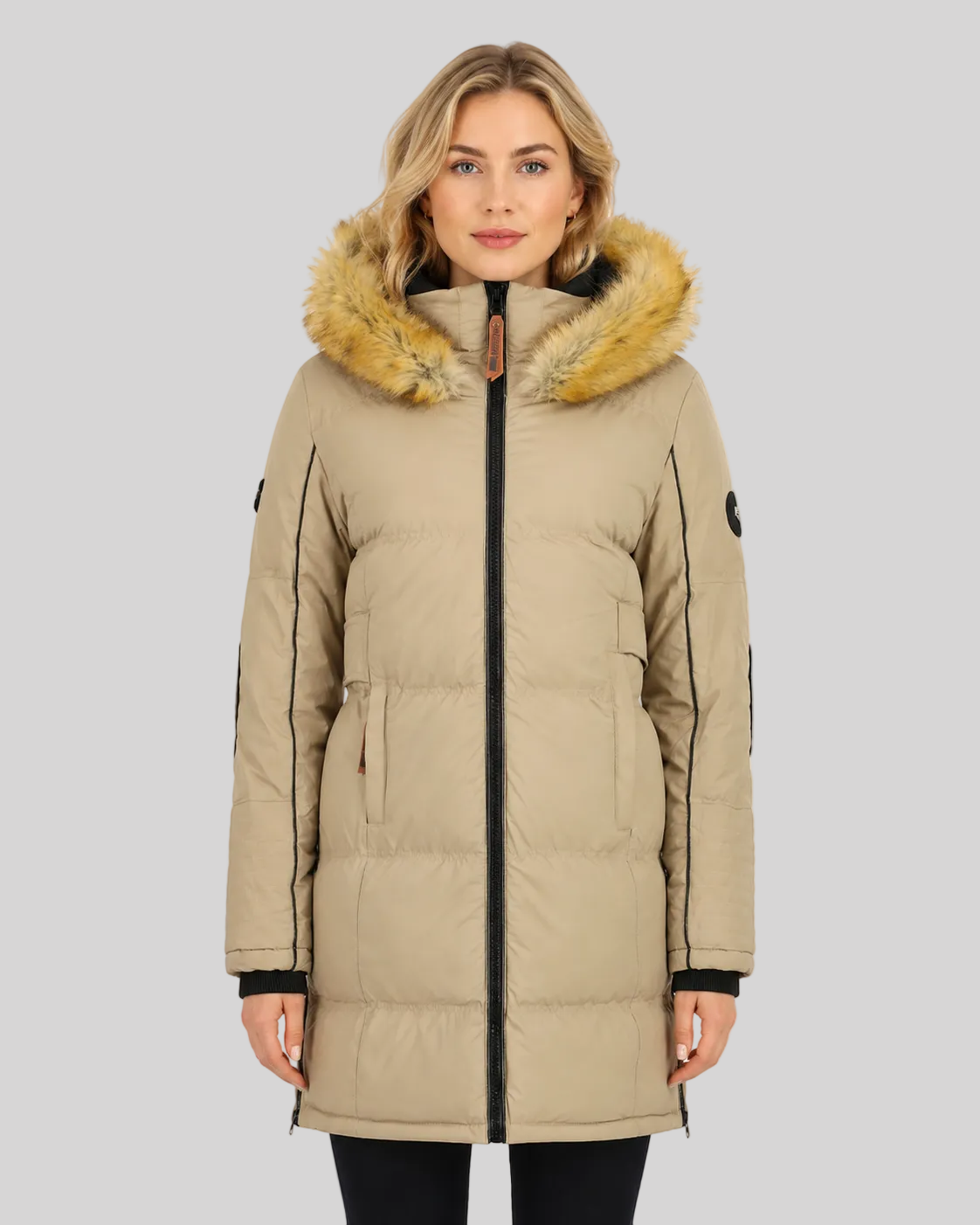 geographical-norway-beautiful-damen-parka-schwarz-kunstfell image 1
