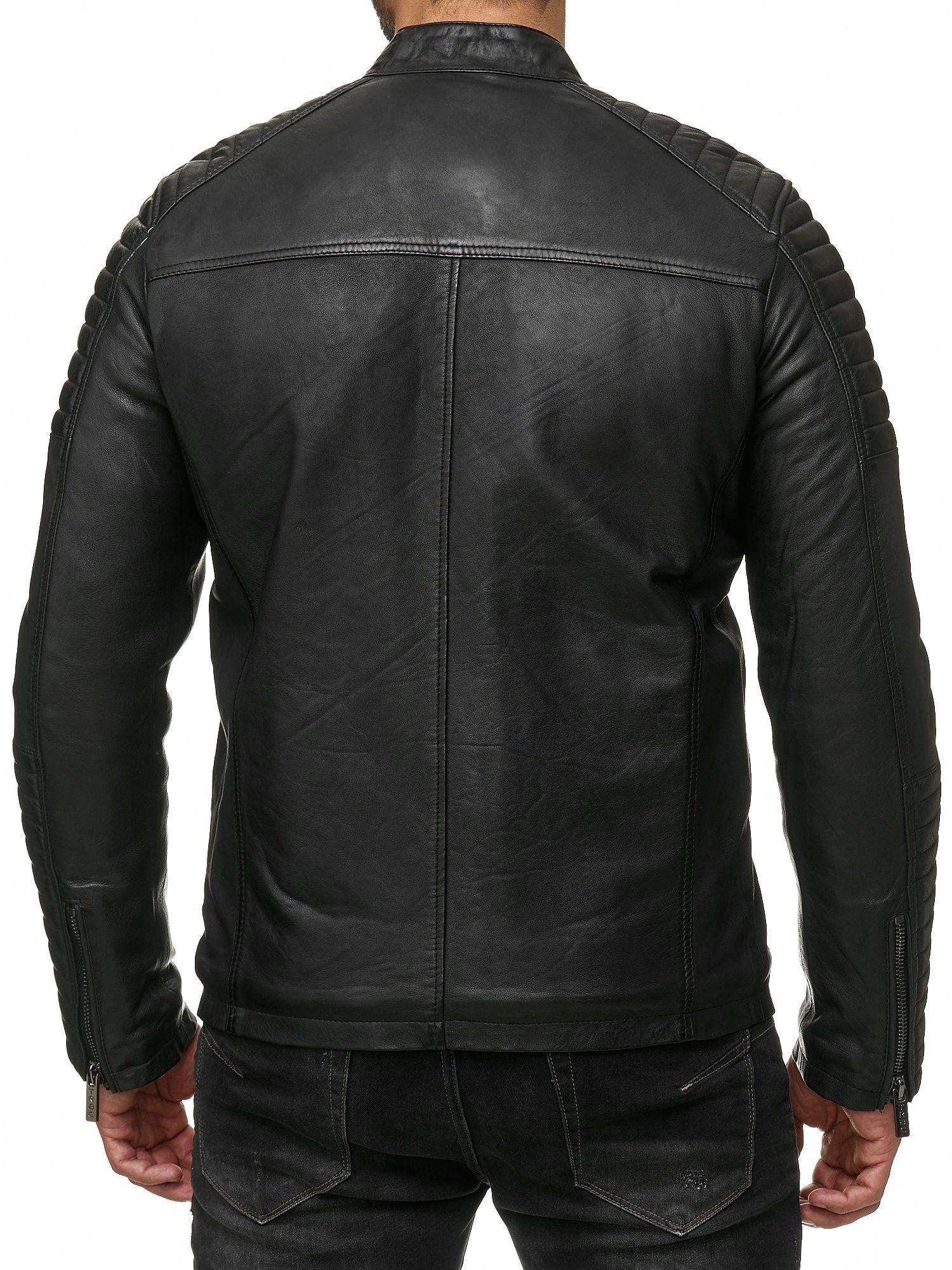 redbridge-biker-lederjacke-echtleder-schwarz-3xl-gesteppt image 5