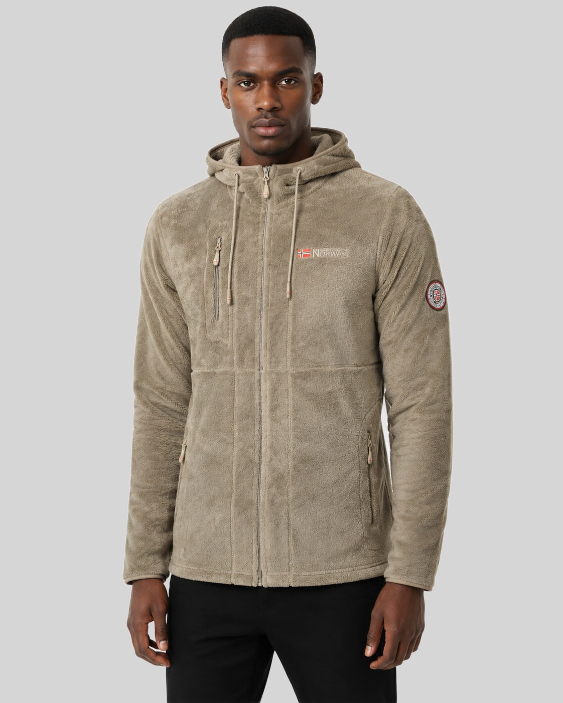 geographical-norway-upload-fleecejacke-herren-taupe-zip image 1