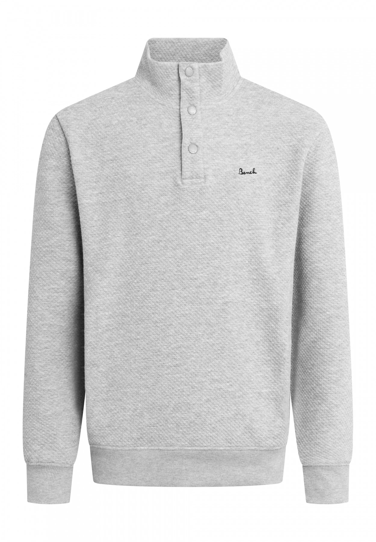 bench-heber-herren-sweatshirt-grau-stepp-knopfleiste image 1