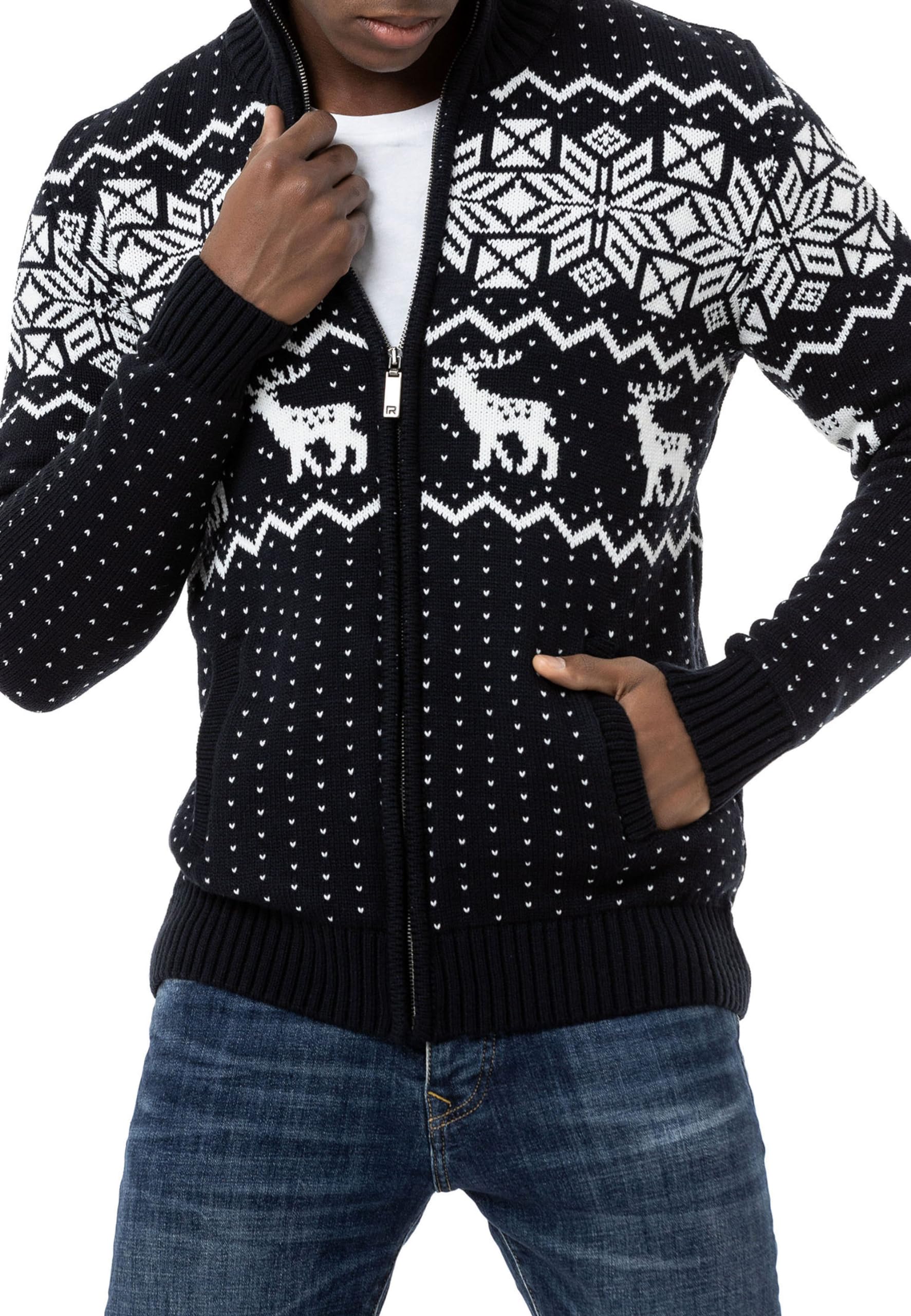 redbridge-m3645-strickjacke-herren-l-norweger-navy image 3