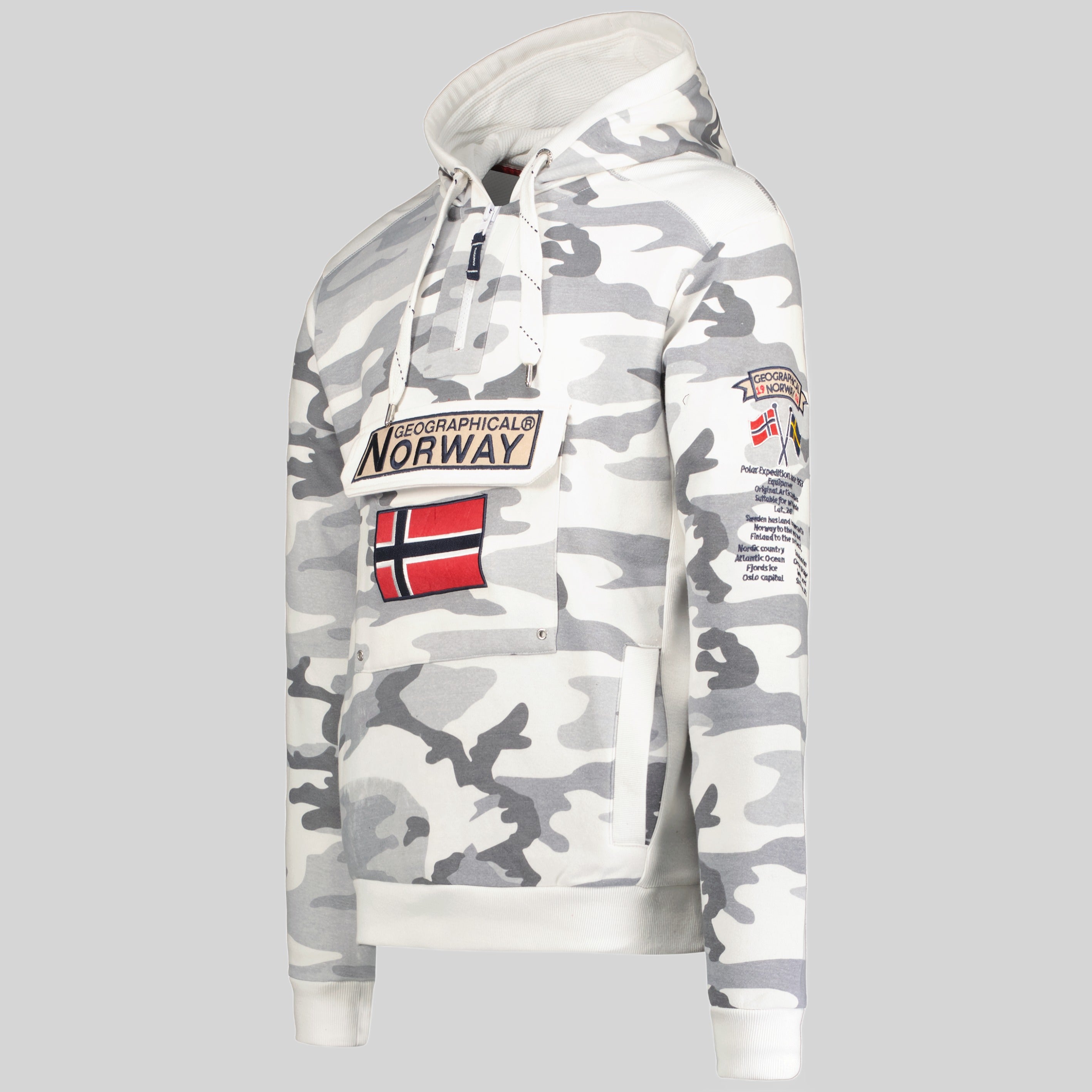 geographical-norway-gymclass-herren-hoodie-camo-kaki-zip image 4