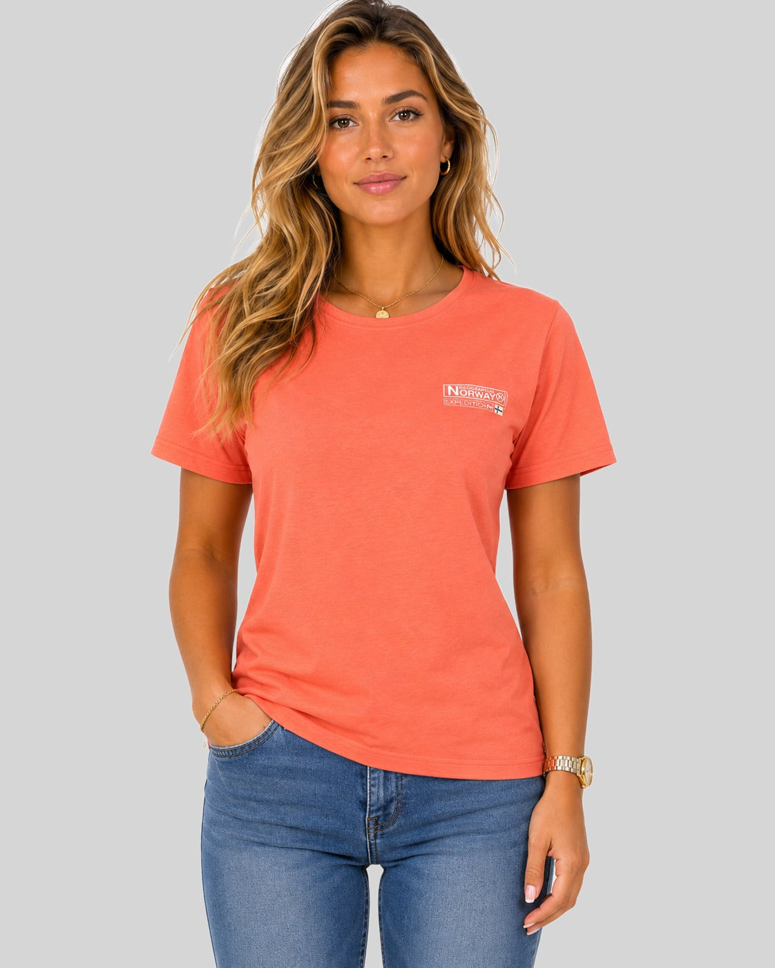 geographical-norway-jilva-damen-t-shirt-beige-baumwolle-print image 6