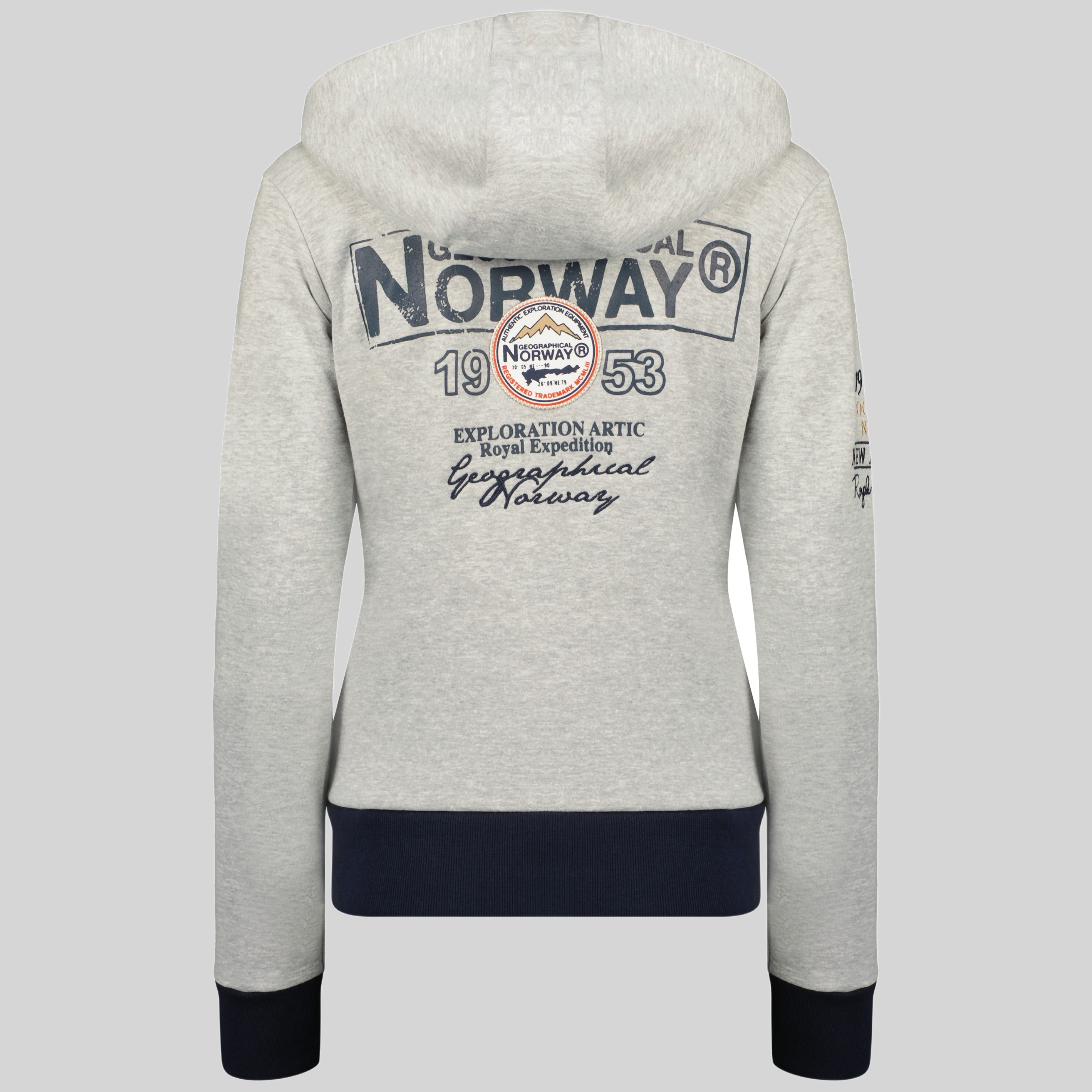 geographical-norway-flyer-damen-sweatshirt-hellgrau-kapuze image 2